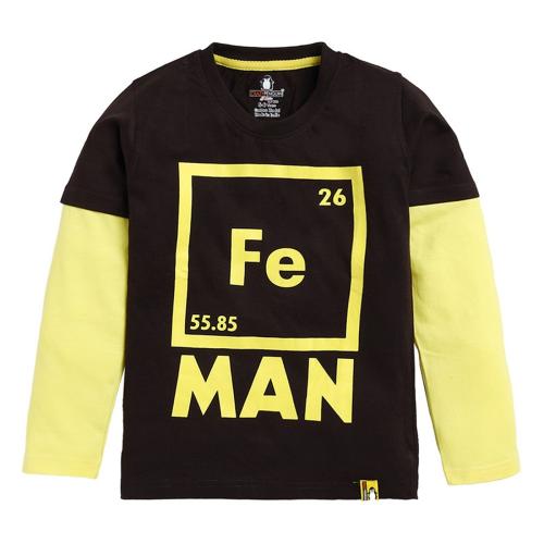 CRAZYPENGUIN ELITE Boys Doctor Sleeve T-Shirt|Brown (4-5 Years)