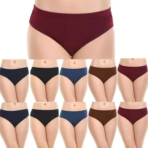 Cavenders Multicolor Cotton Blend Pack of 10 Womens Hipster Panties