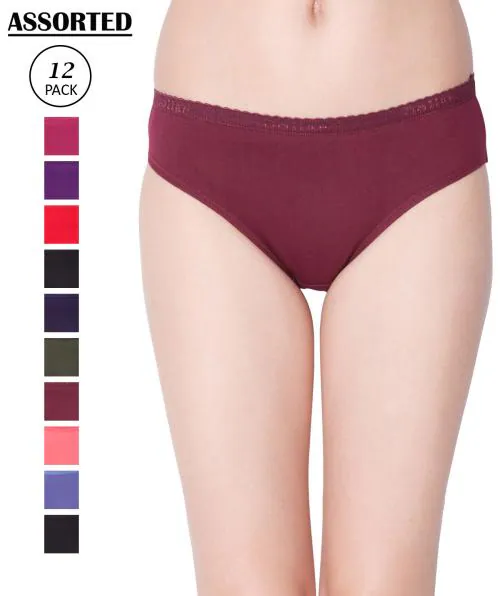 Buy Dollar Missy Women Outer Elastic Solid color Assorted Pack of 12