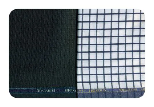 Cloth Zones Men White or Black Shirt and Trouser Fabric Set - Siyaram Shirt -1.60 Meter Siyaram Trouser -1.25 Meter