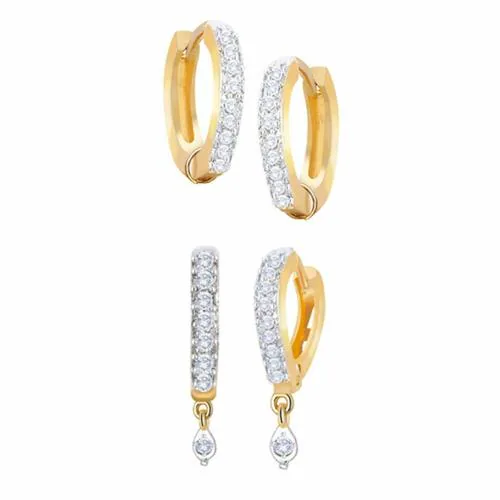 Zeneme Gold Plated American Diammond Earrings For Women and Girls