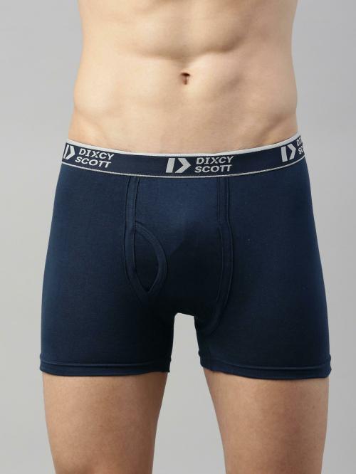 Dixcy Scott Originals Men's Dark Blue Solid 100% Cotton Trunks