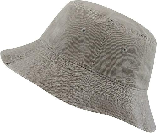 ZIPPER-G Unisex Grey Cotton Bucket Hat (Free Size)