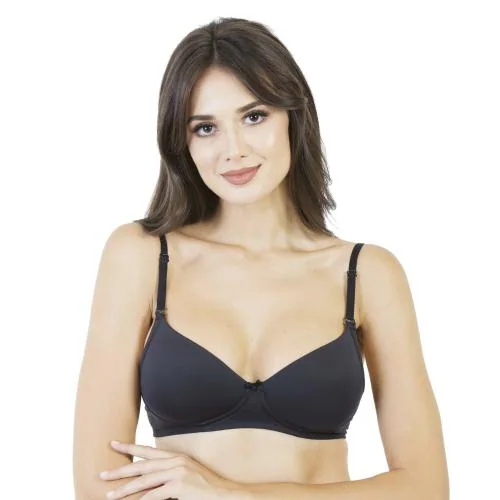 ENVIE Women's Padded T-Shirt Bra | Non-Wired/Stylish Inner Wear for Ladies Daily Use Bra - (36B, Black)