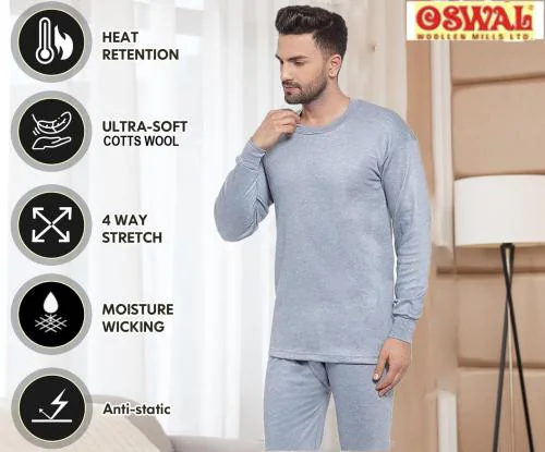 sasta sales men winter thermal set inner-pajamas warmer Light blue color size-80
