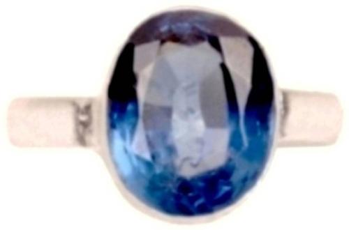 Chopra Gems & Jewellery Rhodium Plated Metal Sapphire Rhodium Ring (Men) - Free Size