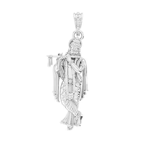 Akshat Sapphire Pure Silver Radha Krishna Pendant Suitable For Men and Women