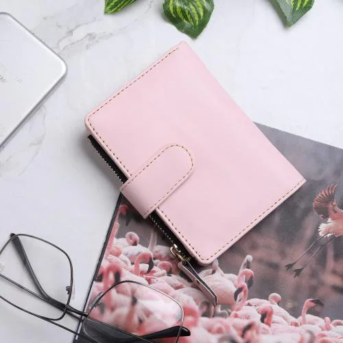 TnW Womens Small Zip Around Purse | Ladies 2 Fold Wallet(Baby-Pink)