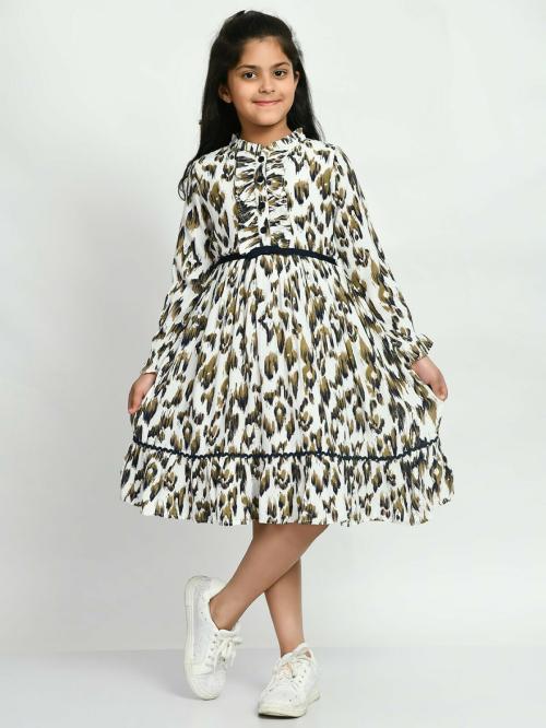 Bella Moda Girls Casual printed Dress 100% Cotton