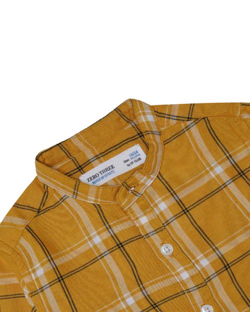 UF CLUB ZERO THREE INFANTS BOYS SHIRTS - Z3-7414-2-3-Years Yellow Colour Cotton