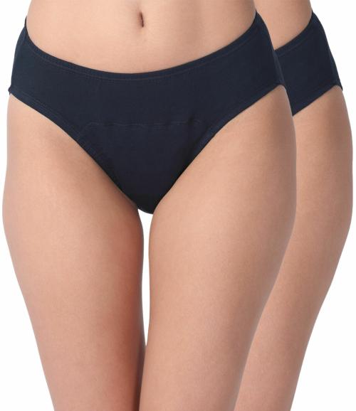 Adira | Period Time Panties For Women | Hipster Fit | Reusable | Leakproof Panty For Periods | For School, Travel & Work | Medium Flow | Use With Pad | Pack Of 2 | Navy Blue | XXS