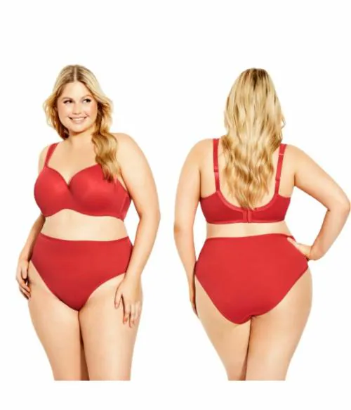 KLYDOO Women Cotton Hipster Solid Plus Size Panty Small to 7XL Pack of 2 Red