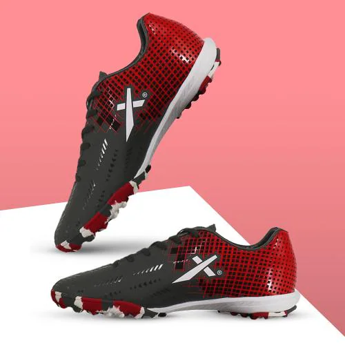 Buy Vector X Royale+ Men's Turf Football Shoes (Red,Black) Online at