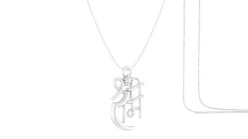 Akshat Sapphire Pure Silver God Shree Ram Name Pendant With Chain Suitable For Men and Women