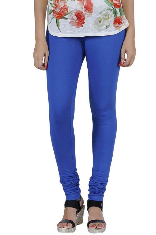 Feather Soft Women Daz Blue Cotton Leggings (L)