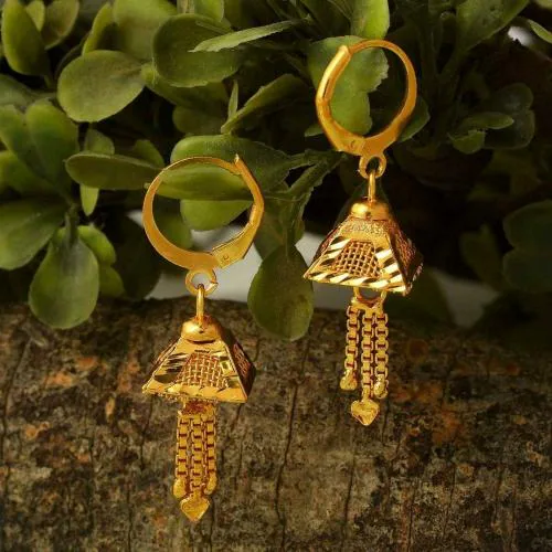 Memoir Gold Plated Hut Shape Earring Gold (Women)