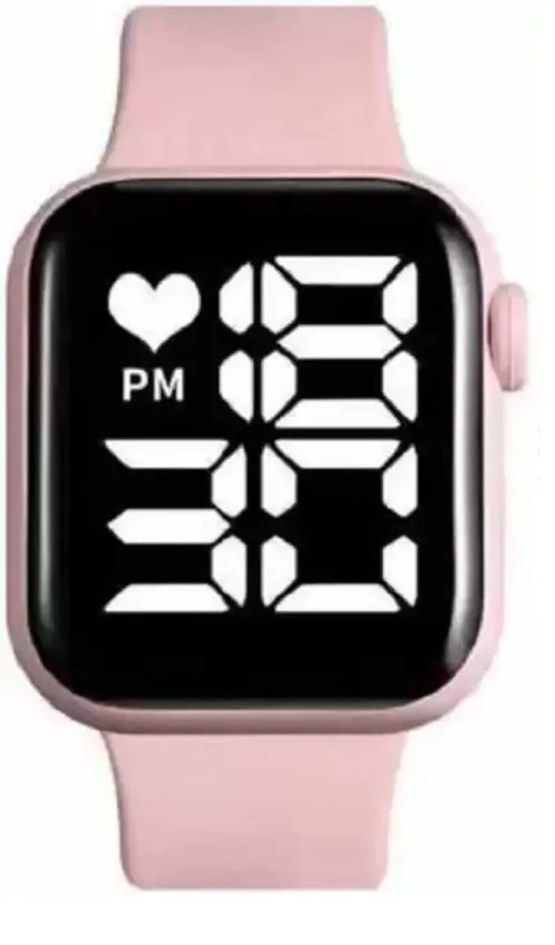 BIZOLO Big Square LED Dial Digital Pink Watch For Kids Waterproof Smart Watch - For Boys & Girls