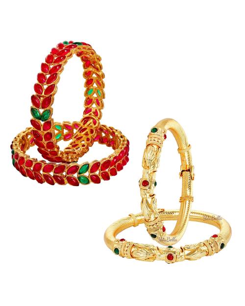 Buy YouBella Women's Combo of Traditional Style Gold Plated Pearl