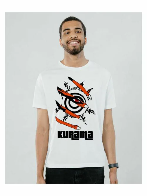 Mad Over Print Anime Naruto Kurama Men's T-shirt