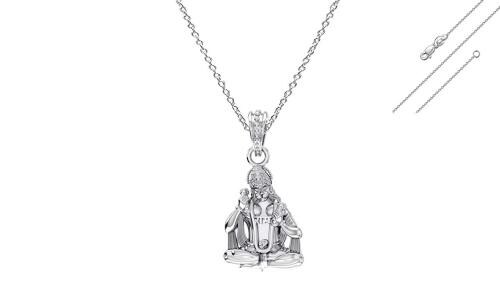 A Akshat Sapphire Pure Silver God Hanuman Pendant With Chain Suitable For Men and Women