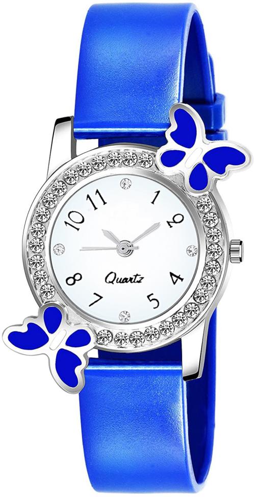 Praizy Analog White Dial Blue White Watch For Girls