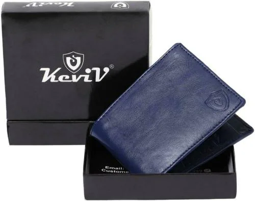 Keviv Blue Genuine Leather Wallet