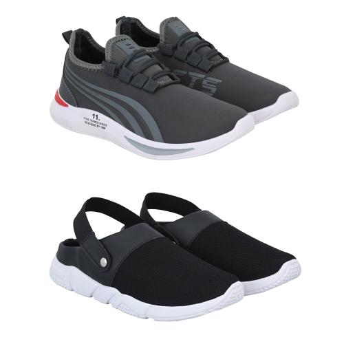 Birde Men's Sport Shoes Combo of 2 (Black, Black)