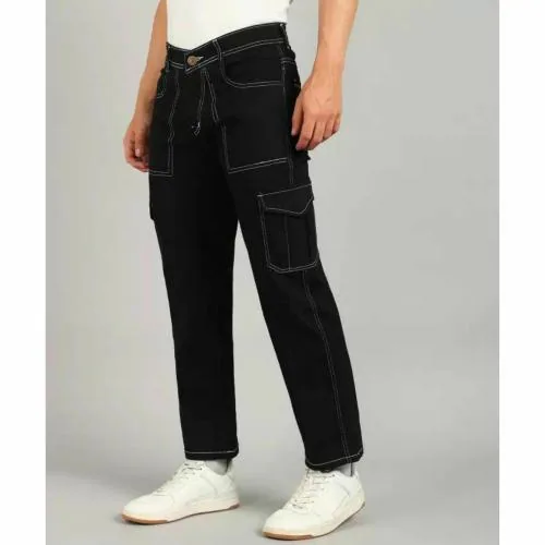 ANGERHOOD BEL BOTTOM JEANS FOR MEN AND BOYS | DAILY WEAR JEANS | COLOR-BLACK | SIZE-32