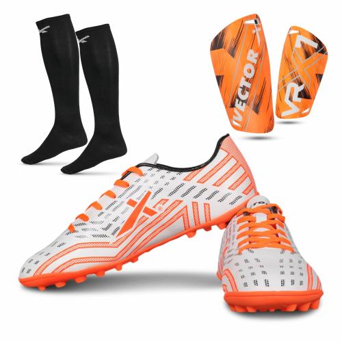 Vector X Combo of X-Force Shoe, Pair of Shin Guard & Pair of Stockings Football Kit