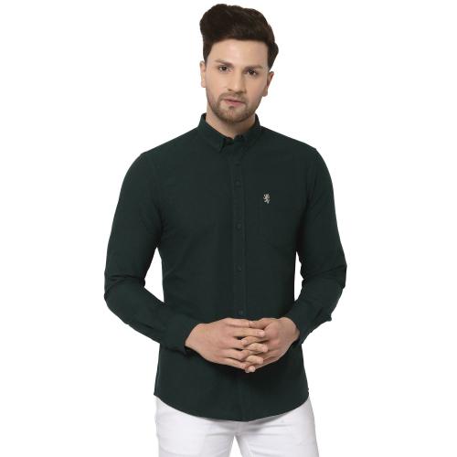 Red Tape Men Dark Green Solid Shirt