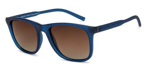 VINCENT CHASE EYEWEAR Polarized and UV Protected Square Full Rim Brown Sunglasses (Men and Women) - Large (VC S12643)