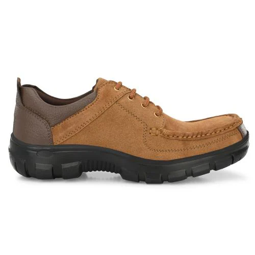 ALLSAFE Genuine Leather Steel Toe Safety Shoes For Men (Tan)