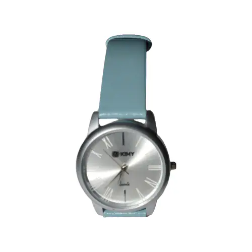 KIMY fashion premium Analogue watches for women and girls classic design wrist watch with synthetic leather strap round steel dial in white color