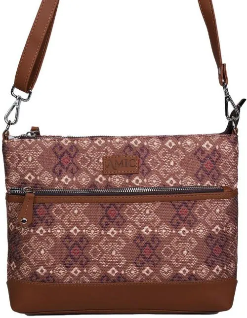 Amic Women Multicolor Jute, Polyester Shoulder Bag - 10 L