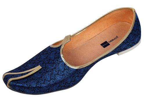 DEEUCO Mens Traditional Wedding and Sherwani Jutti/Mojari Navy Blue