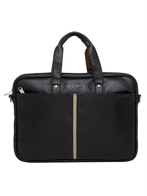 Buy Mboss Black Faux Leather Messenger Bag Online at Best Prices in