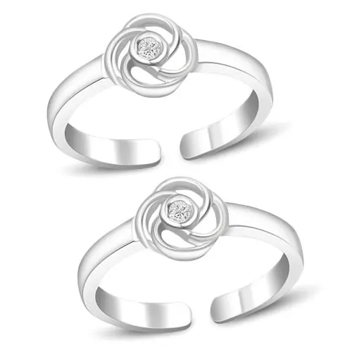 Silver Toe Ring Silver Pure 925 Bichhiya For Women and Girls Unique Cut And Diamond Polish Finish Sterling Silver Jewellery Ring Pair of 2 Stylish Bichhiya