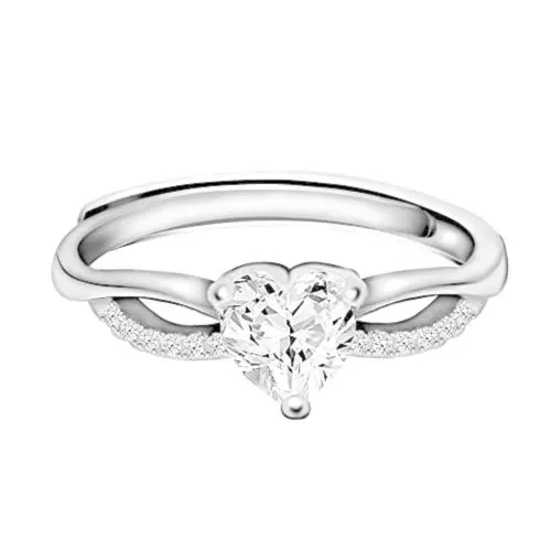 Giva Sterling Silver Adjustable Infinity Heart Ring
