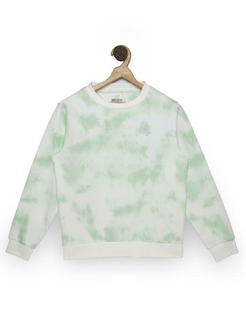 Mode By Red Tape Girl's Mint Green Tie Dye Sweatshirt