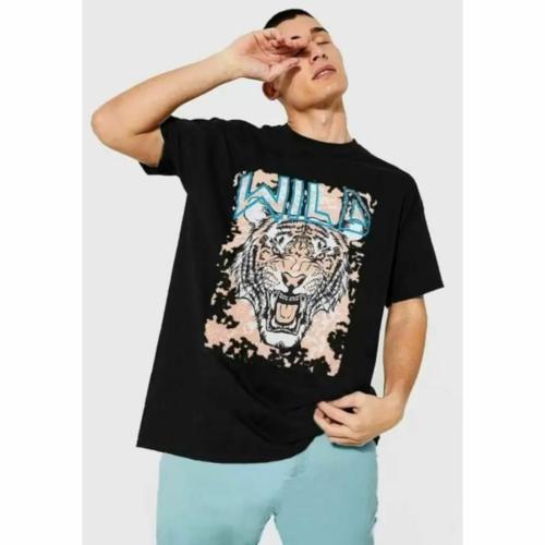 Madester Men Printed Round Neck Pure Cotton Red T-Shirt