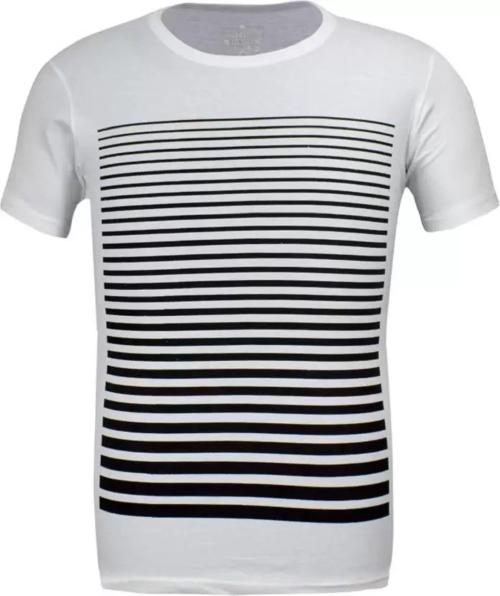 Men Printed Round Neck White T-Shirt(M)