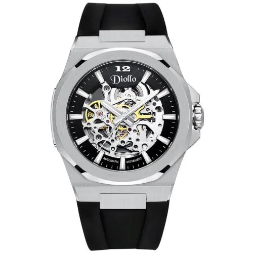 DIOLLO Luxury Analogue Skeleton Men Silicon belt's Watch-DIO23