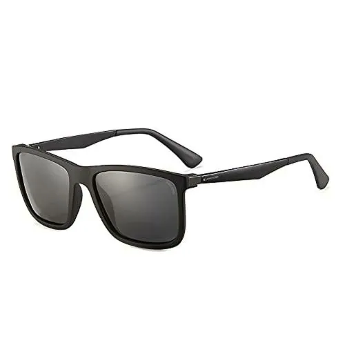 Arcadio Square Black Sunglasses (Men & Women)
