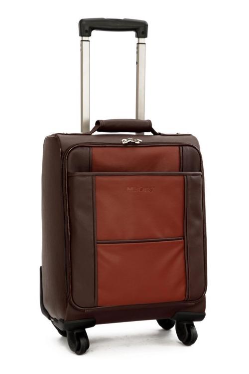 Buy Mboss Brown Faux Leather Laptop Trolley Bag, 31.5 L With Laptop