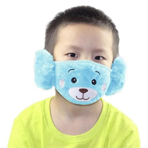 Prionsa Boys Kids Warm Winter Earmuff Face Mask - Blue