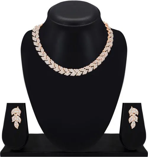 Buy Atasi International Rhodium Plated Alloy Earring and Necklace Set