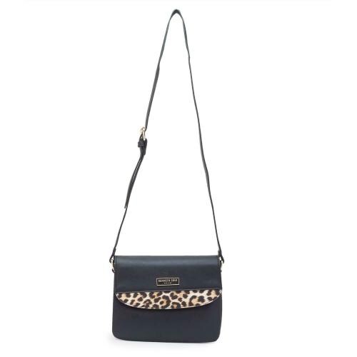 Kenneth Cole Black Leopard Sling Bag for Women (KCNYSL1001)