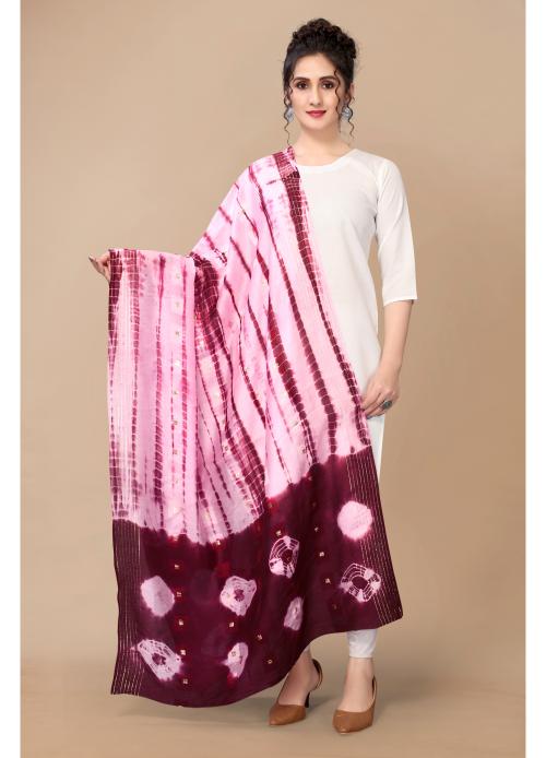 Buy Peora's Closet Girl Cotton Silk Blend Tie And Die Dupatta Online at