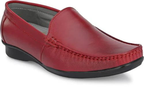 TENDER TSF Formal Shoes Pure Leather Light Weight Cherry Men Shoes. Loafers For Men (Red)