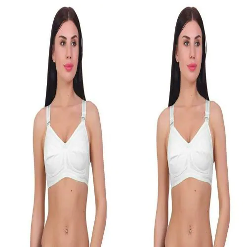 F Fashiol.com.com Pack Of 2 4 hook Non Padded Seamless Bras For Women/Girls